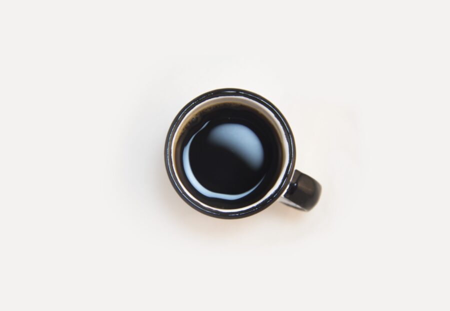 single cup of coffee black